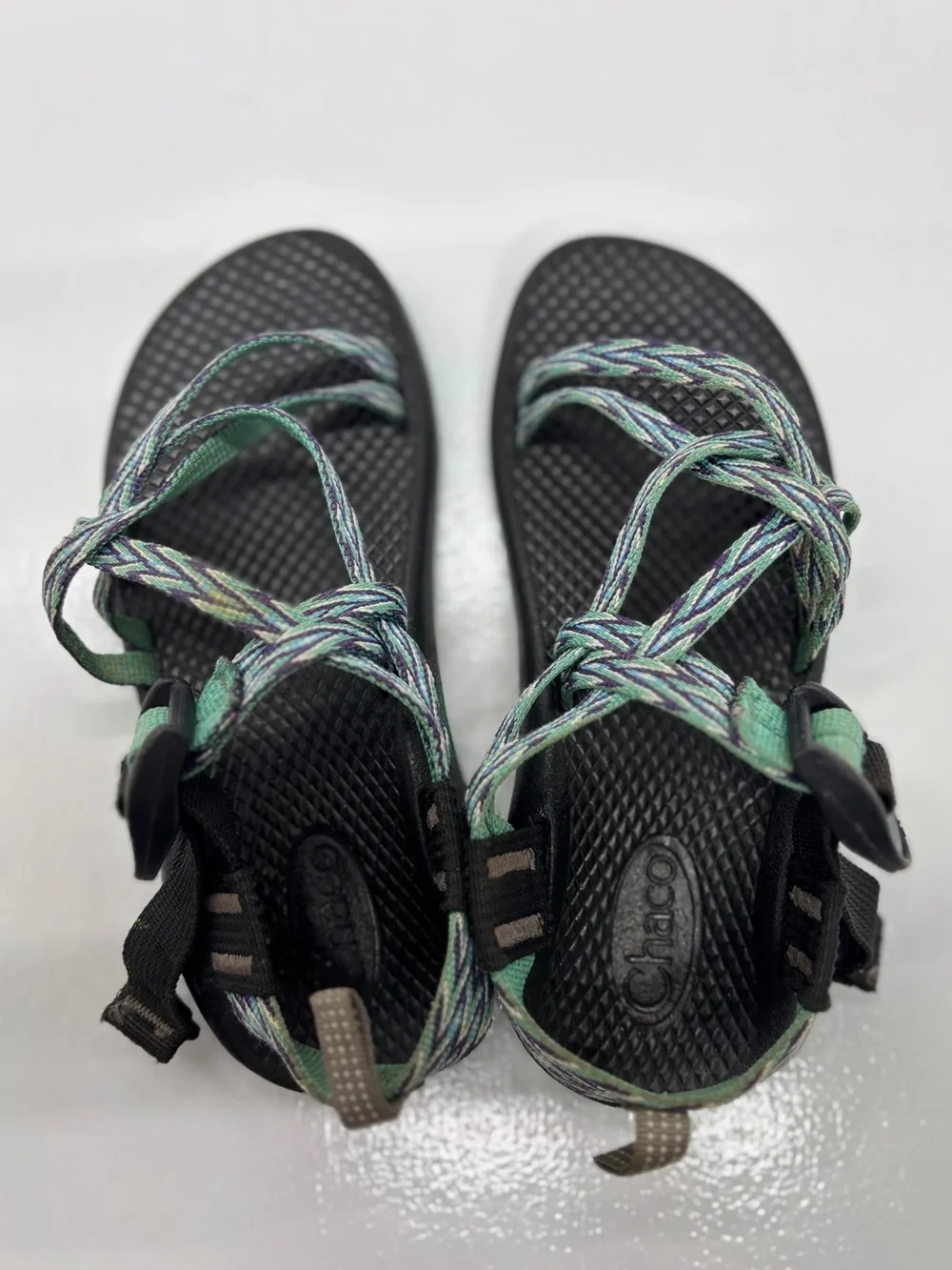 Chaco Kids Z/1 Sport Sandals Youth Size 13 Green Black Hiking Water Shoes